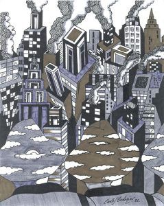 Ilustración Chimeneas y Ciudades