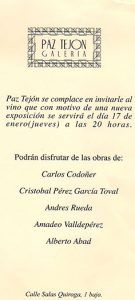 Obras de Carlos Codoñer se exhiben en la Galería Paz Tejón