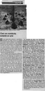 Carlos Codoñer artículo de prensa Cero En Conducta notable en arte