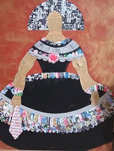 Menina XVII. Técnica mixta sobre tabla. 90 x 70 cm. Pintura de Carlos Codoñerartist de su colección meninas