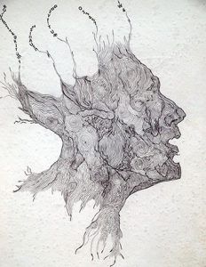 Demencia. Técnica mixta sobre papel. 70x50cm por Carlos Codoner