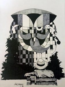 La ilustración de Carlos Codoñer Tabarino Úrculo XV con técnica mixta sobre papel.