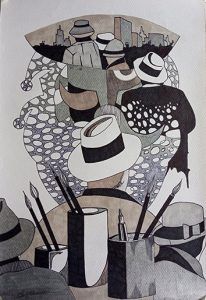 Tabatino Úrculo XVI. técnica mixta sobre papel.45 x 32 cm.ilustración del artista Carlos Codoñer