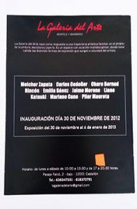 Carlos Codoñer presente en La Galería del Arte Benitez y Barbero en Castellón 2012